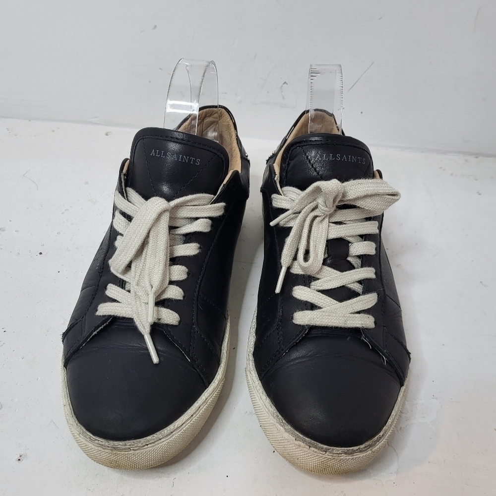 All Saints Sheer Leather Low Top Trainers Size 8